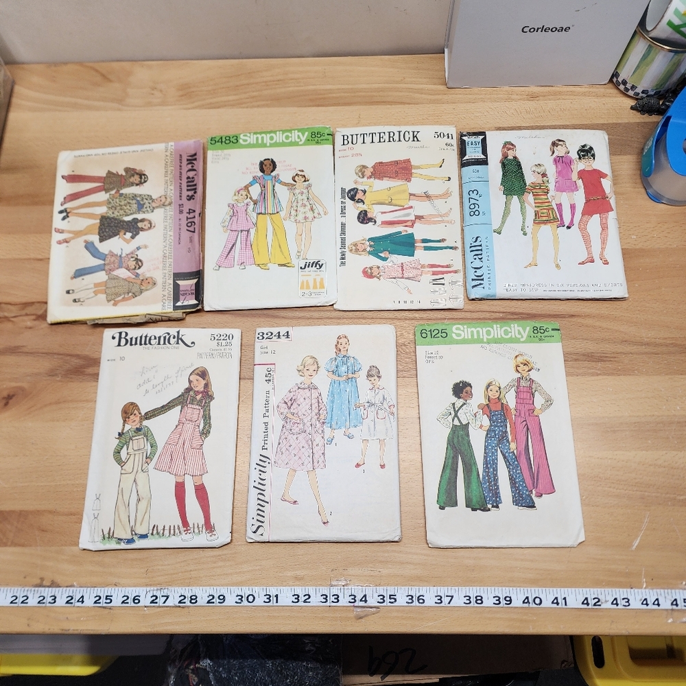 Vintage Girls Sewing Patterns Size 10 & 12